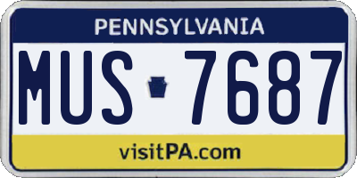 PA license plate MUS7687