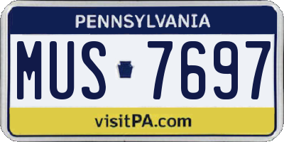 PA license plate MUS7697