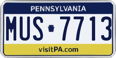 PA license plate MUS7713