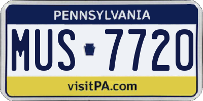 PA license plate MUS7720