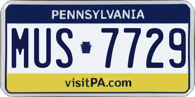 PA license plate MUS7729