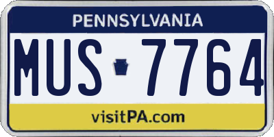 PA license plate MUS7764