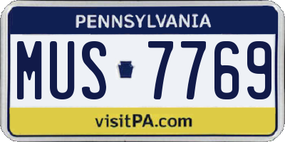 PA license plate MUS7769