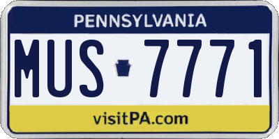 PA license plate MUS7771