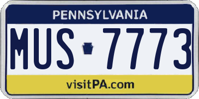 PA license plate MUS7773