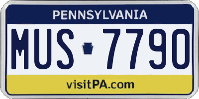 PA license plate MUS7790