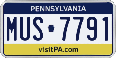 PA license plate MUS7791