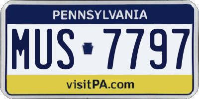PA license plate MUS7797