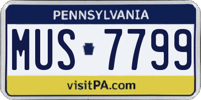 PA license plate MUS7799