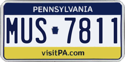 PA license plate MUS7811