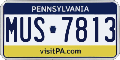 PA license plate MUS7813