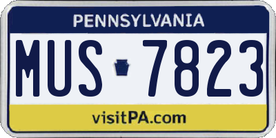 PA license plate MUS7823