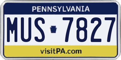 PA license plate MUS7827
