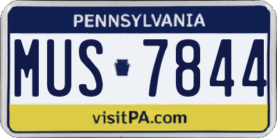 PA license plate MUS7844