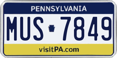 PA license plate MUS7849