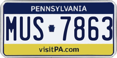 PA license plate MUS7863