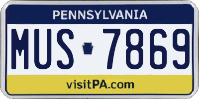 PA license plate MUS7869