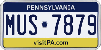 PA license plate MUS7879