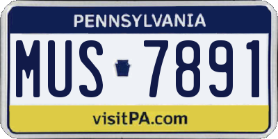 PA license plate MUS7891