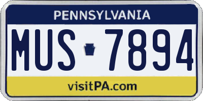 PA license plate MUS7894