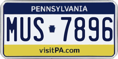 PA license plate MUS7896
