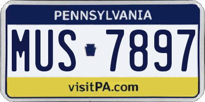 PA license plate MUS7897