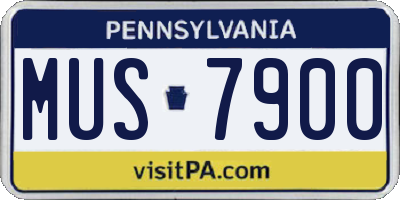 PA license plate MUS7900