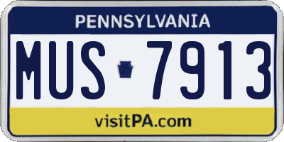 PA license plate MUS7913