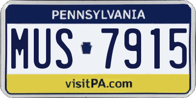 PA license plate MUS7915