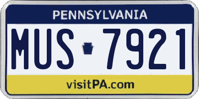 PA license plate MUS7921