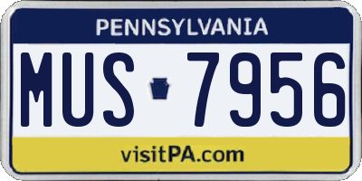 PA license plate MUS7956
