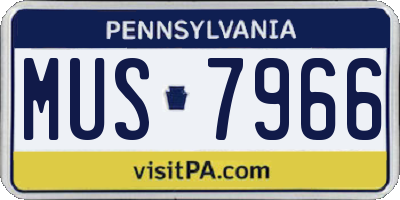 PA license plate MUS7966