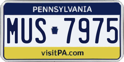 PA license plate MUS7975