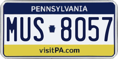 PA license plate MUS8057