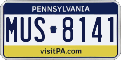 PA license plate MUS8141