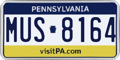 PA license plate MUS8164