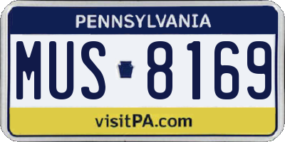 PA license plate MUS8169