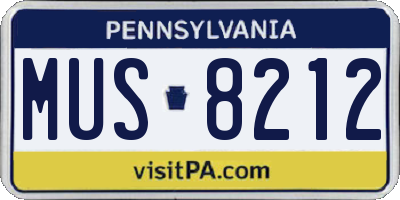 PA license plate MUS8212