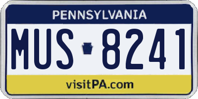 PA license plate MUS8241