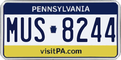 PA license plate MUS8244