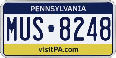 PA license plate MUS8248