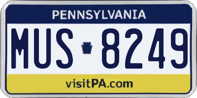 PA license plate MUS8249