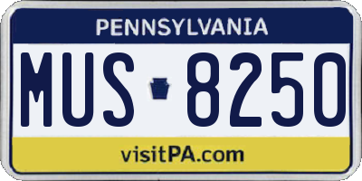 PA license plate MUS8250