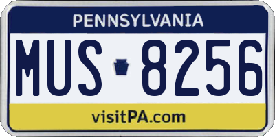 PA license plate MUS8256