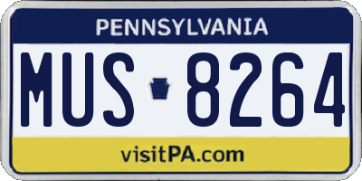PA license plate MUS8264