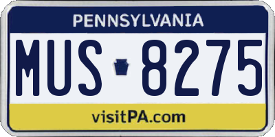 PA license plate MUS8275