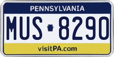 PA license plate MUS8290
