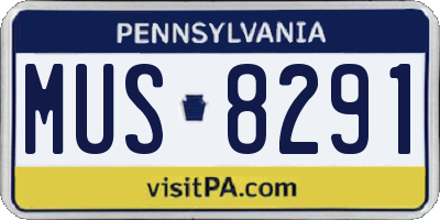 PA license plate MUS8291