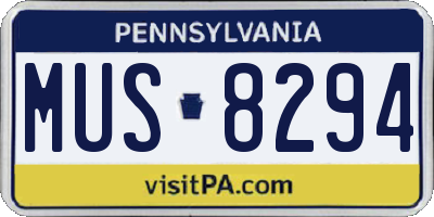 PA license plate MUS8294