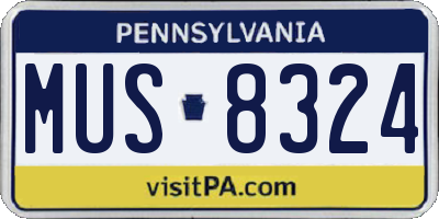 PA license plate MUS8324